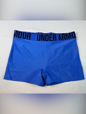 Under Armour Women’s Running Shorts Compression Fitted Periwinkle Logo